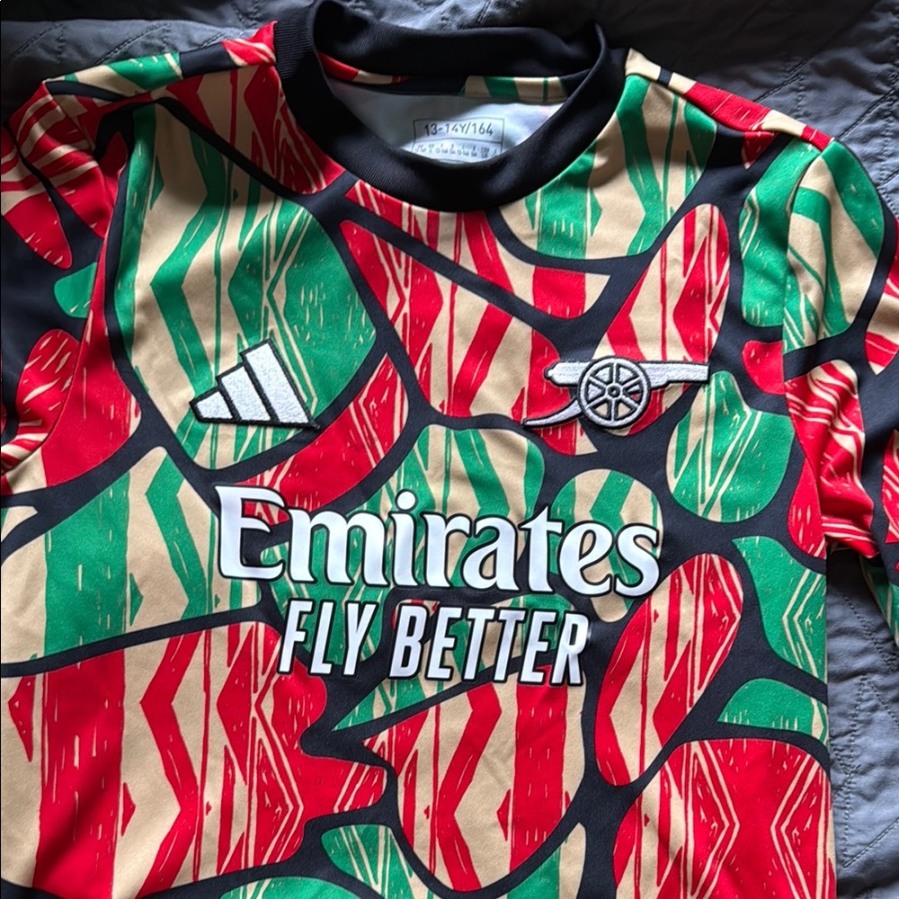 Adidas Red and Green Arsenal FC Jersey